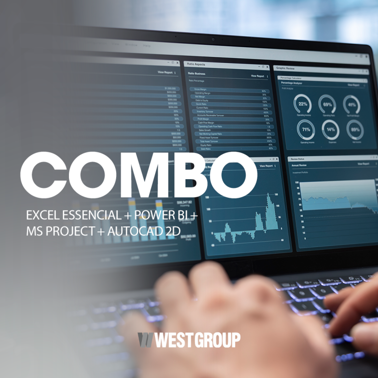 COMBO: EXCEL ESSENCIAL + POWER BI + MS PROJECT + AUTOCAD 2D - West Group