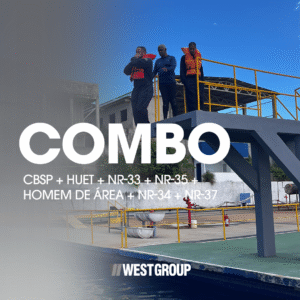 CBSP + HUET + NR-33 + NR-35 + HOMEM DE ÁREA + NR-34 MOVIMENTAÇÃO DE CARGAS + NR-37 PRIMEIRO EMBARQUE 06H (COMBO EMBARQUE - SEMIPRESENCIAL)